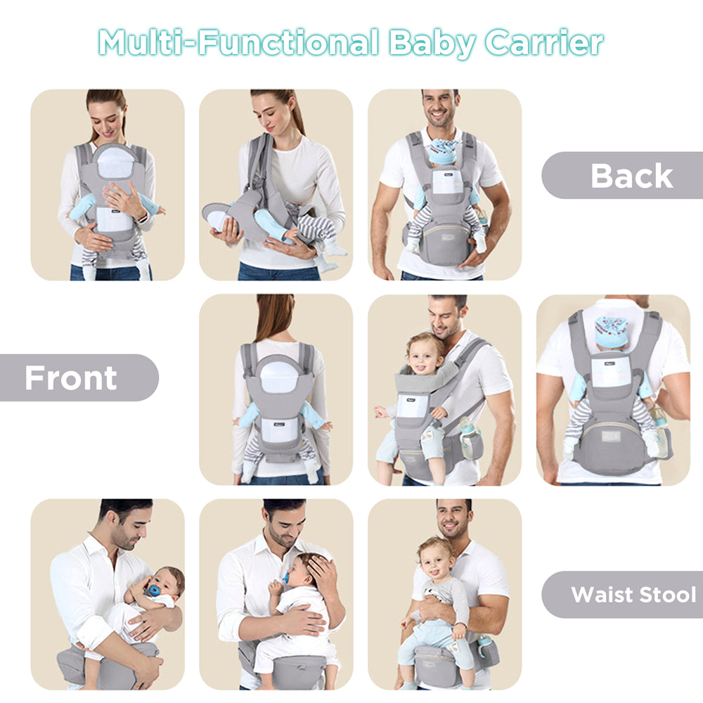 Baby Carrier Waist Stool With Storage Bag, Kangaroo Shoulder Swaddle Sling Infant Kid Wrap Ergonomic Backpack Hipseat For 3-36 Months Baby Christmas, Halloween, Thanksgiving Day Gift