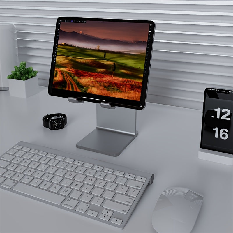 Ergonomic Tablet Stand Holder - Elevate Your Workspace with Universally Compatible Design, Fits iPad Pro, iPhone, and Android Devices, and Frees Up Desk Space