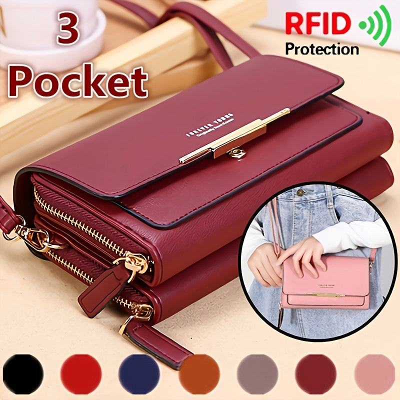Women's Small Messenger Shoulder Bag Mobile Phone Bag Card Holder Wallet Handbag