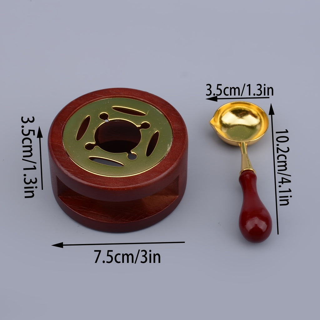 1 Brown Wax Seal Stove And 1 Brown Wax Seal Spoon Great For Embellishment Of Christmas Cards