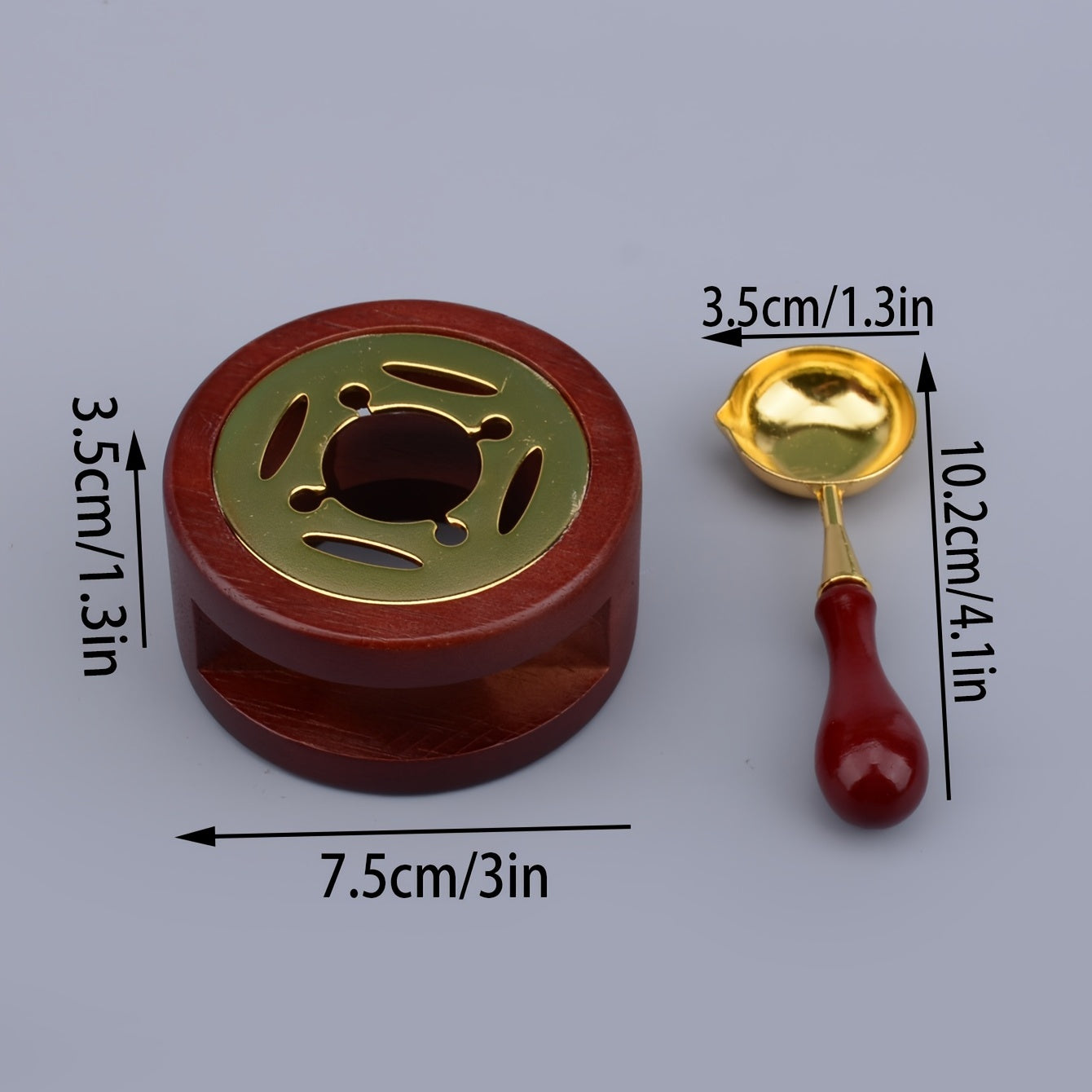 1 Brown Wax Seal Stove And 1 Brown Wax Seal Spoon Great For Embellishment Of Christmas Cards