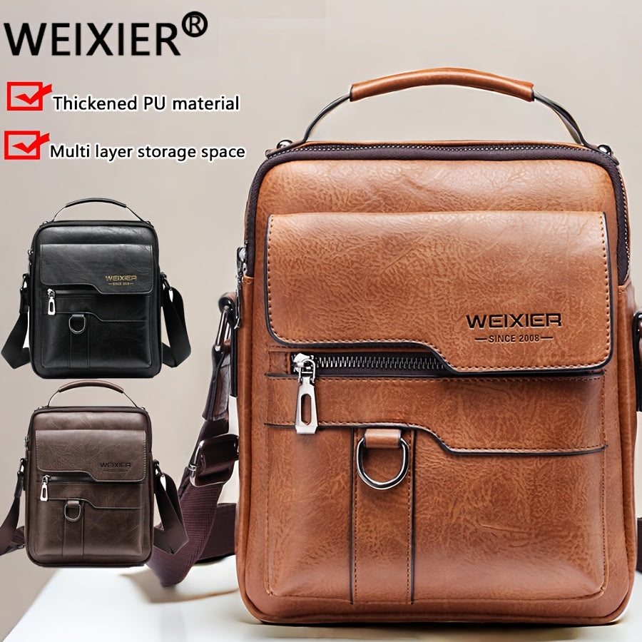 WEIXIER Crossbody Bag, Men's Shoulder Bag Vintage Hand Business Men's Casual Bag Satchel Bag For Men Gift For Father/Anniversary