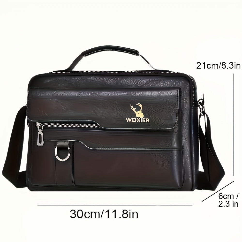WEIXIER Crossbody Bag, Men's Shoulder Bag Vintage Hand Business Men's Casual Bag Satchel Bag For Men Gift For Father/Anniversary