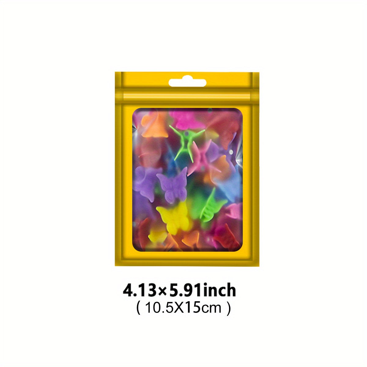 100-Pack Holographic Zipper Lock Resealable Bags, Moisture-Proof Aluminum Foil Polyester Film Flat Transparent Window Pouch for Electronics/Jewelry/Cosmetics Organization, 4 Size Options, Non-food contact