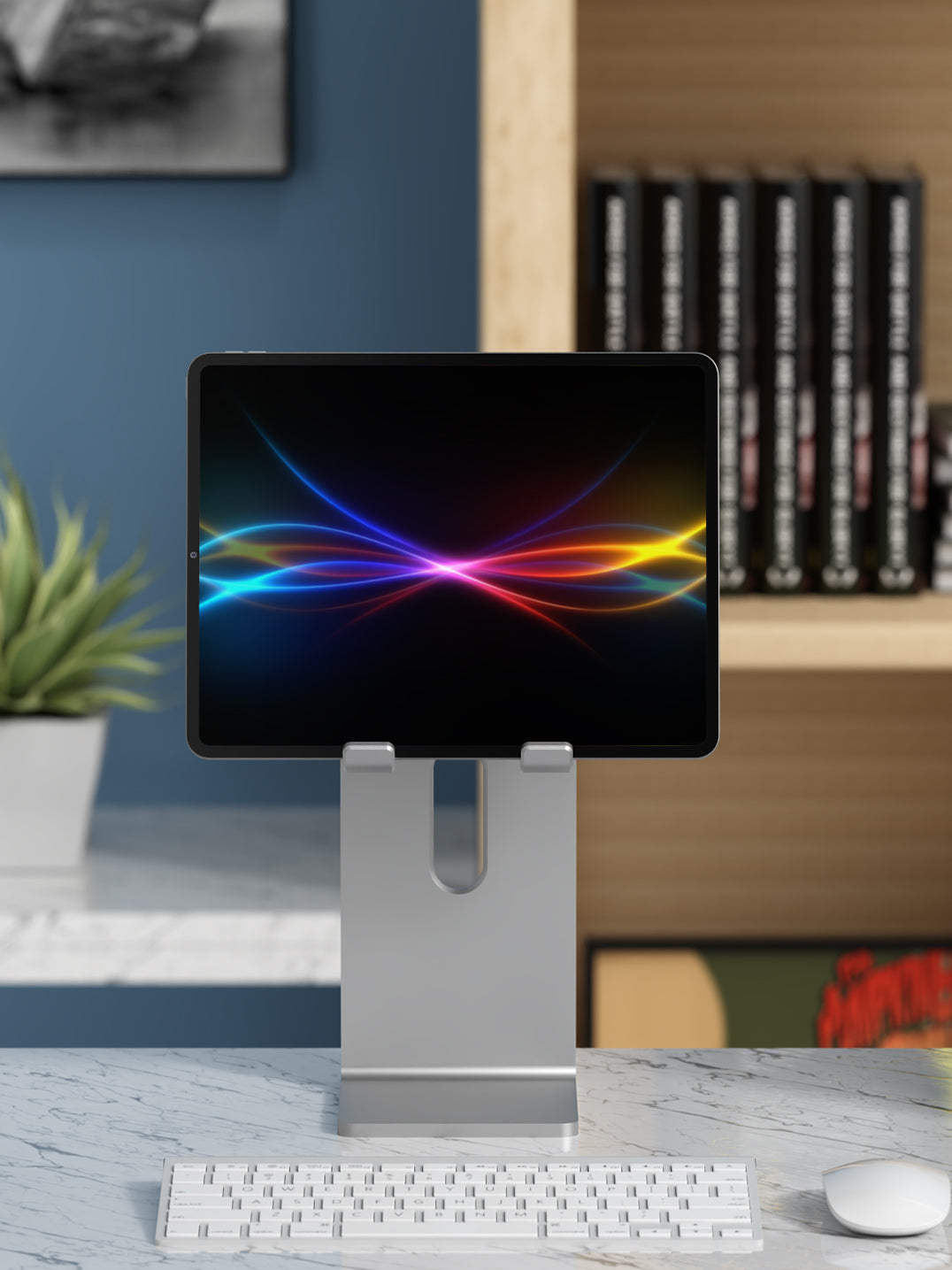 Ergonomic Tablet Stand Holder - Elevate Your Workspace with Universally Compatible Design, Fits iPad Pro, iPhone, and Android Devices, and Frees Up Desk Space