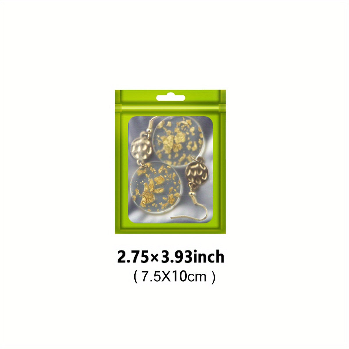 100-Pack Holographic Zipper Lock Resealable Bags, Moisture-Proof Aluminum Foil Polyester Film Flat Transparent Window Pouch for Electronics/Jewelry/Cosmetics Organization, 4 Size Options, Non-food contact