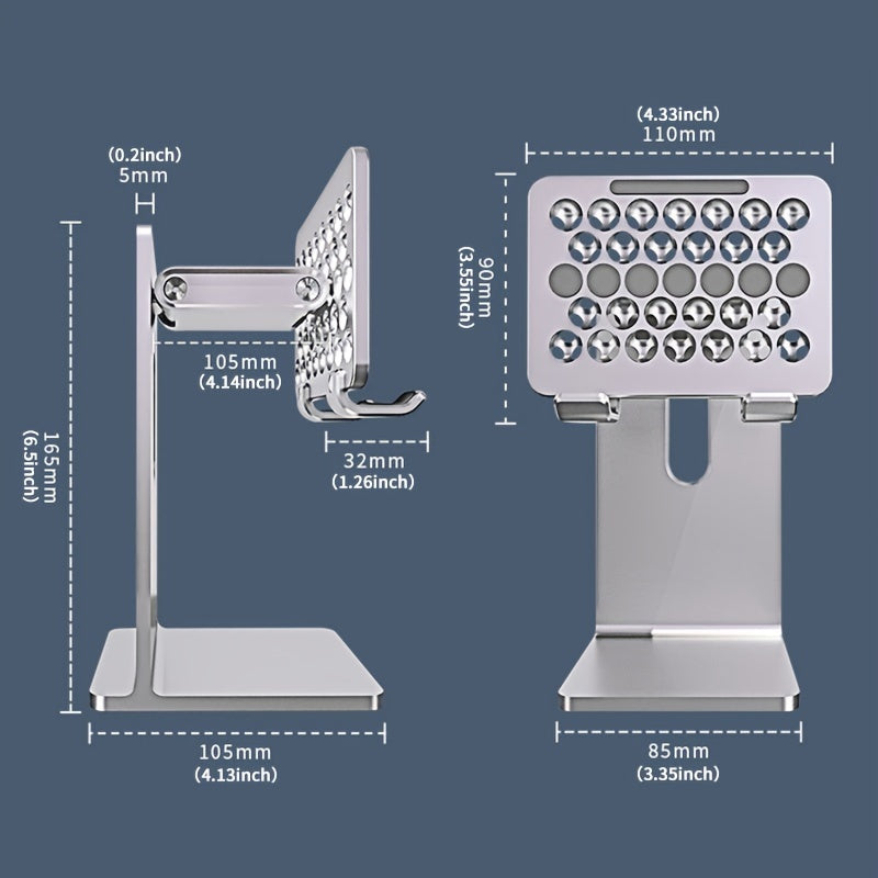 Ergonomic Tablet Stand Holder - Elevate Your Workspace with Universally Compatible Design, Fits iPad Pro, iPhone, and Android Devices, and Frees Up Desk Space