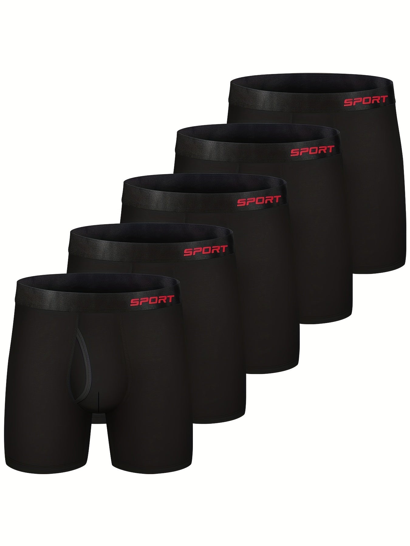 5-Pack CONKEND Men'S Bamboo Rayon Boxer Briefs, Camo Pattern, Medium Stretch Knit Fabric, 92% Viscose 8% Elastane, Breathable Tagless with Waistband, 15.24cm with Fly