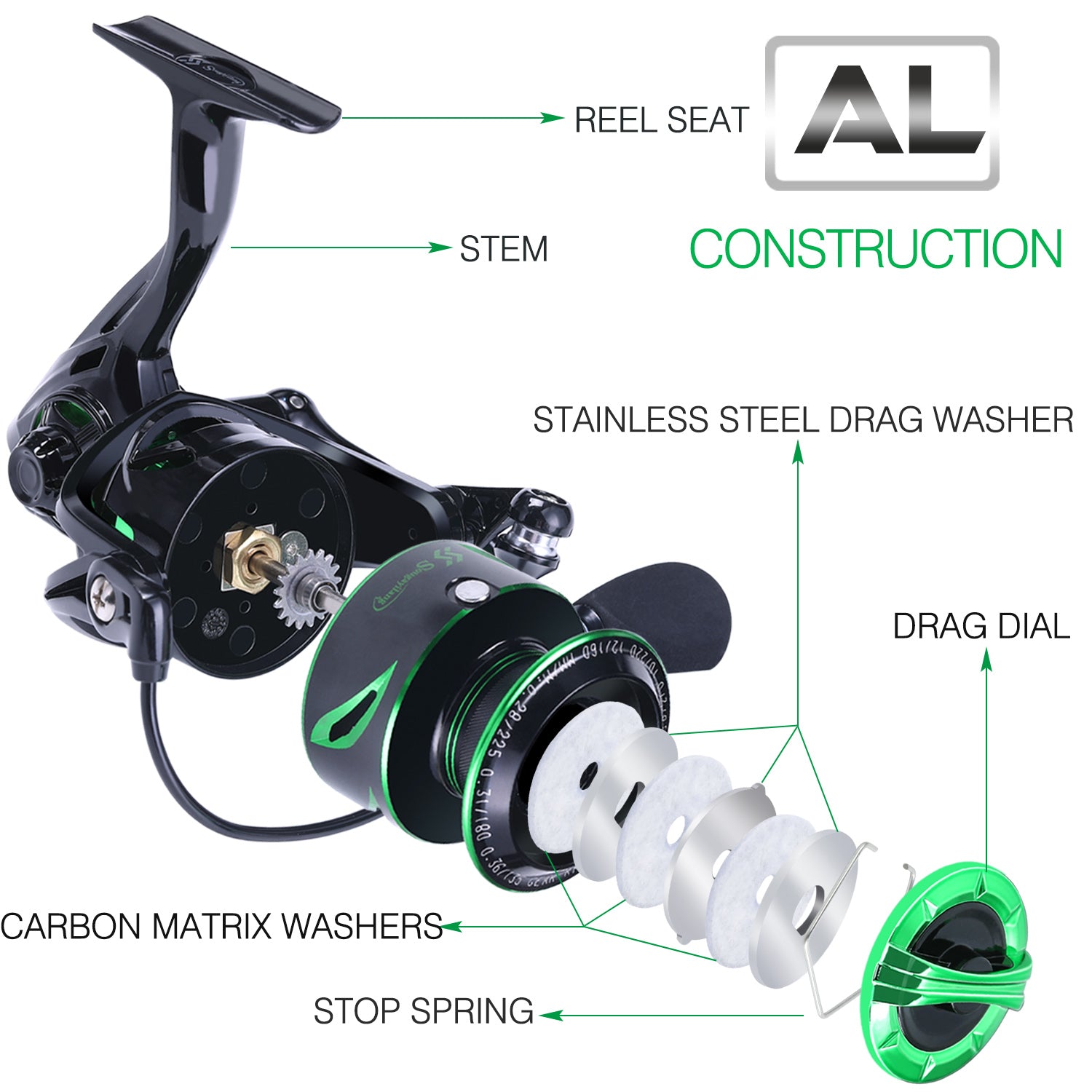 Sougayilang Spinning Fishing Reel - Lightweight 6, 2:1 High-Speed Gear Ratio, Aluminum Alloy Construction, Ergonomic Handle & Adjustable Drag, Mixed Colors for Freshwater & Saltwater Fishing, Ideal Gift for Anglers, Fishing R