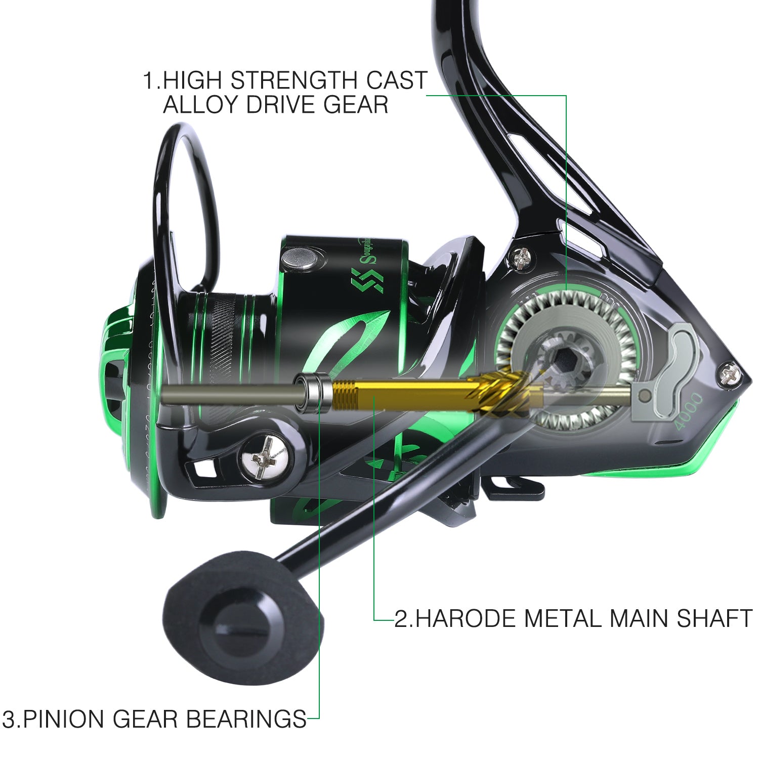 Sougayilang Spinning Fishing Reel - Lightweight 6, 2:1 High-Speed Gear Ratio, Aluminum Alloy Construction, Ergonomic Handle & Adjustable Drag, Mixed Colors for Freshwater & Saltwater Fishing, Ideal Gift for Anglers, Fishing R