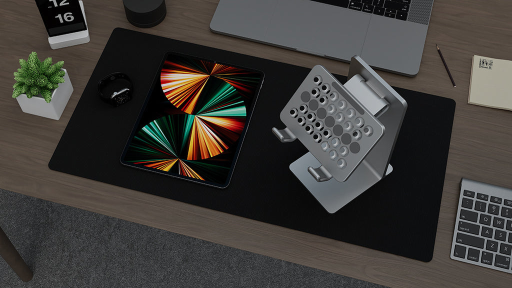 Ergonomic Tablet Stand Holder - Elevate Your Workspace with Universally Compatible Design, Fits iPad Pro, iPhone, and Android Devices, and Frees Up Desk Space