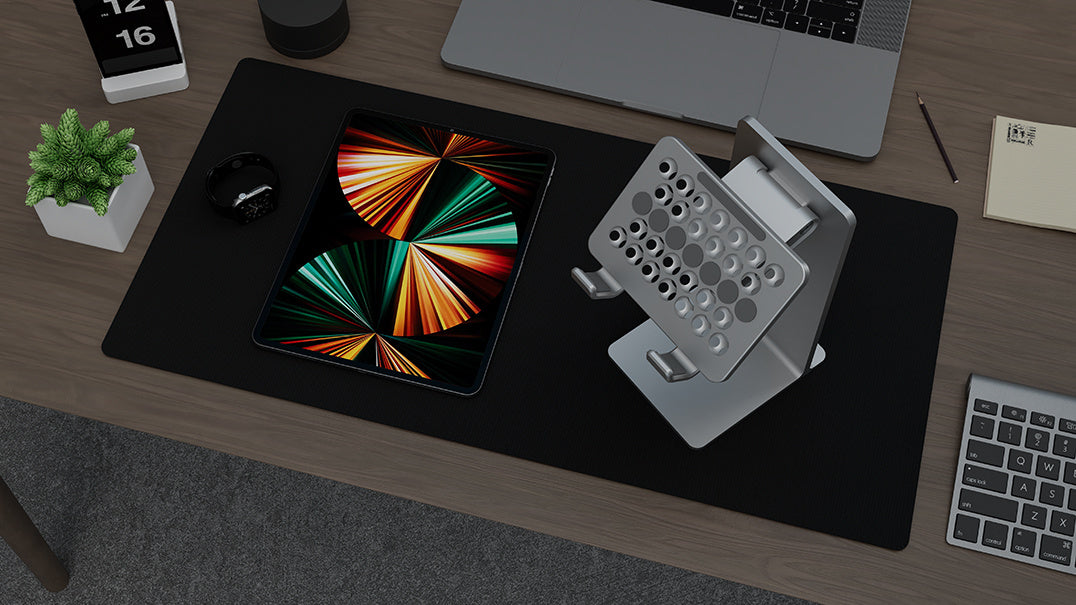 Ergonomic Tablet Stand Holder - Elevate Your Workspace with Universally Compatible Design, Fits iPad Pro, iPhone, and Android Devices, and Frees Up Desk Space