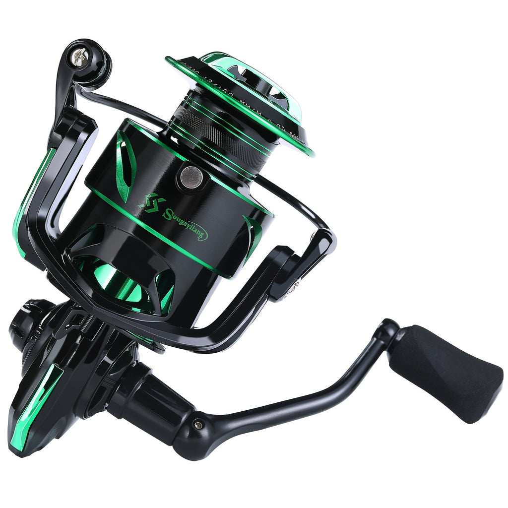 Sougayilang Spinning Fishing Reel - Lightweight 6, 2:1 High-Speed Gear Ratio, Aluminum Alloy Construction, Ergonomic Handle & Adjustable Drag, Mixed Colors for Freshwater & Saltwater Fishing, Ideal Gift for Anglers, Fishing R