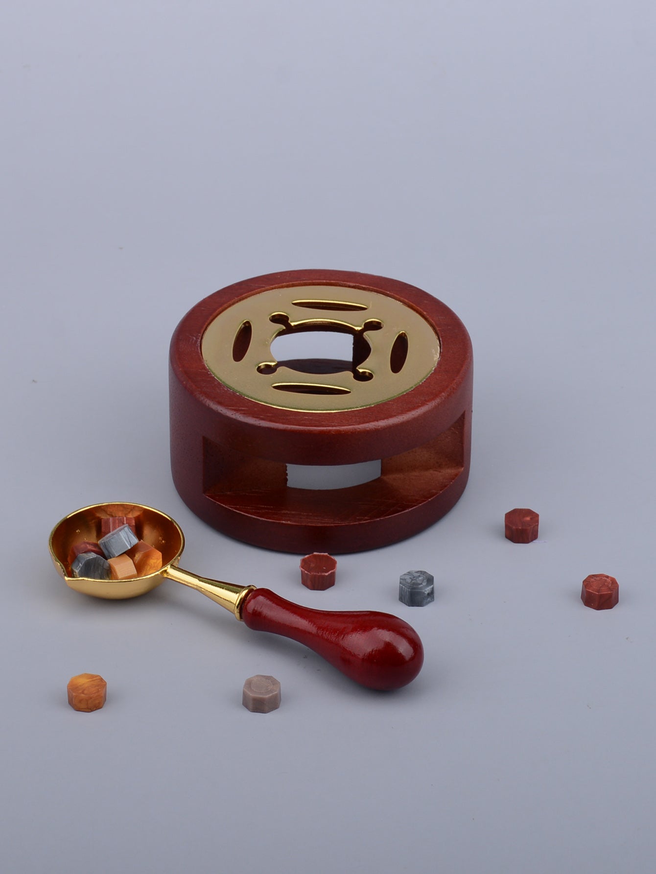 1 Brown Wax Seal Stove And 1 Brown Wax Seal Spoon Great For Embellishment Of Christmas Cards