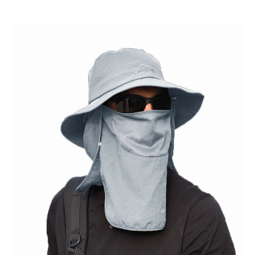 Sun Protection Bucket Hat With Removable Face Mask - Perfect For Summer Outdoor Activities