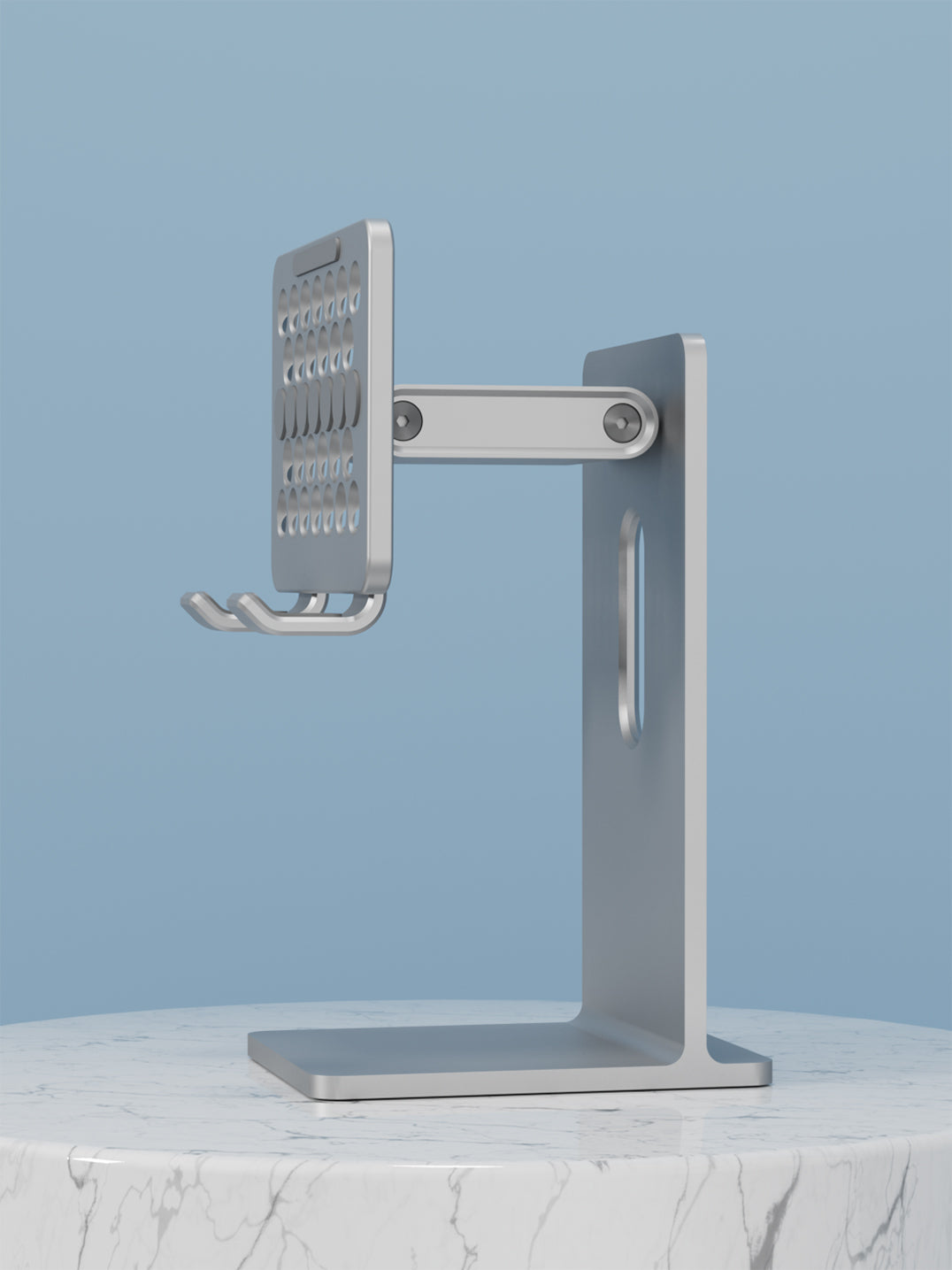 Ergonomic Tablet Stand Holder - Elevate Your Workspace with Universally Compatible Design, Fits iPad Pro, iPhone, and Android Devices, and Frees Up Desk Space