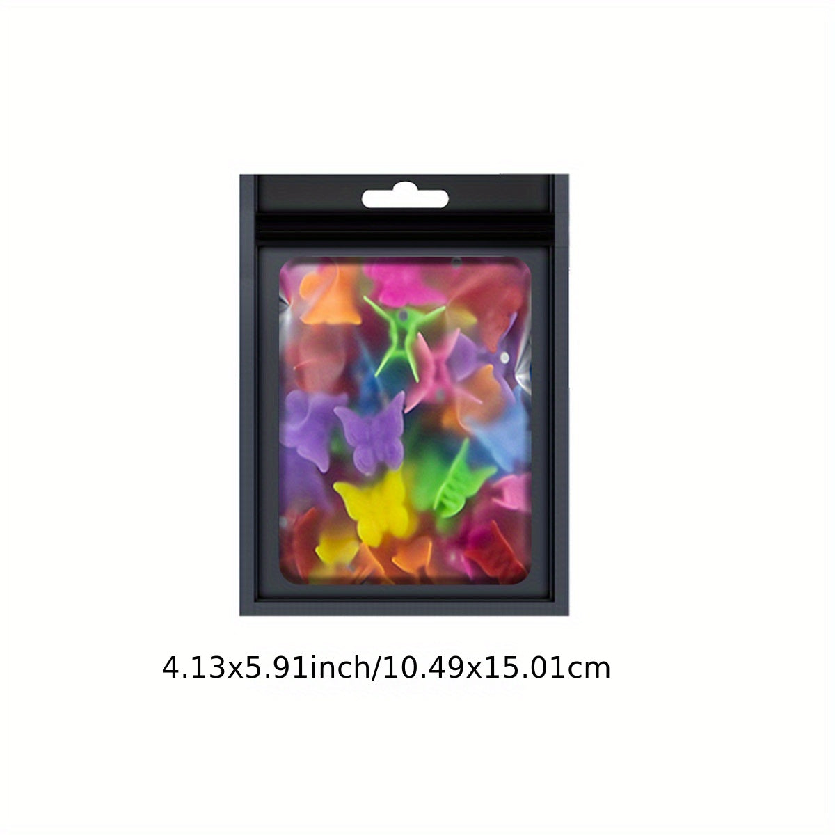 100-Pack Holographic Zipper Lock Resealable Bags, Moisture-Proof Aluminum Foil Polyester Film Flat Transparent Window Pouch for Electronics/Jewelry/Cosmetics Organization, 4 Size Options, Non-food contact