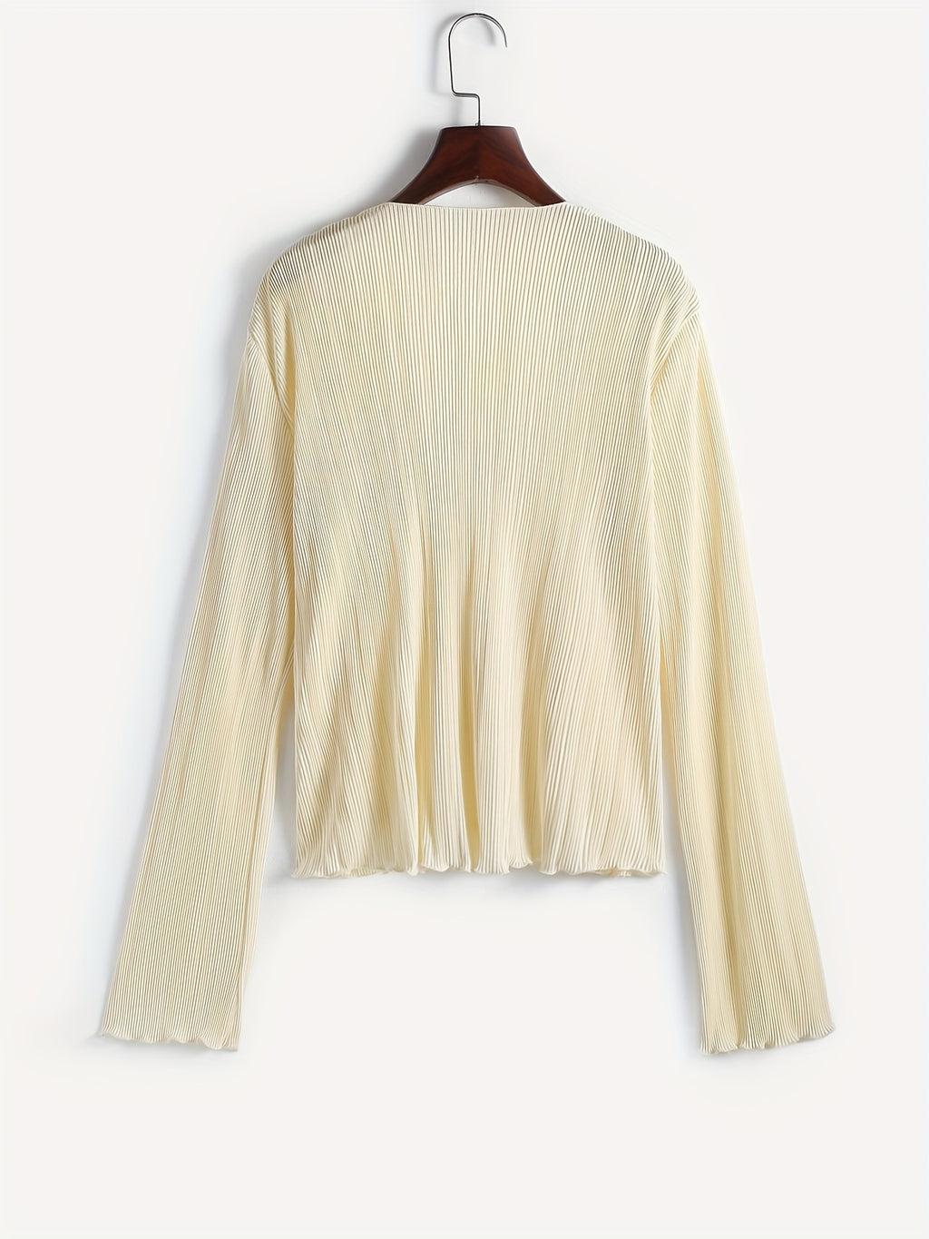 Women's Sheer Mesh Flare Sleeve Crop Top