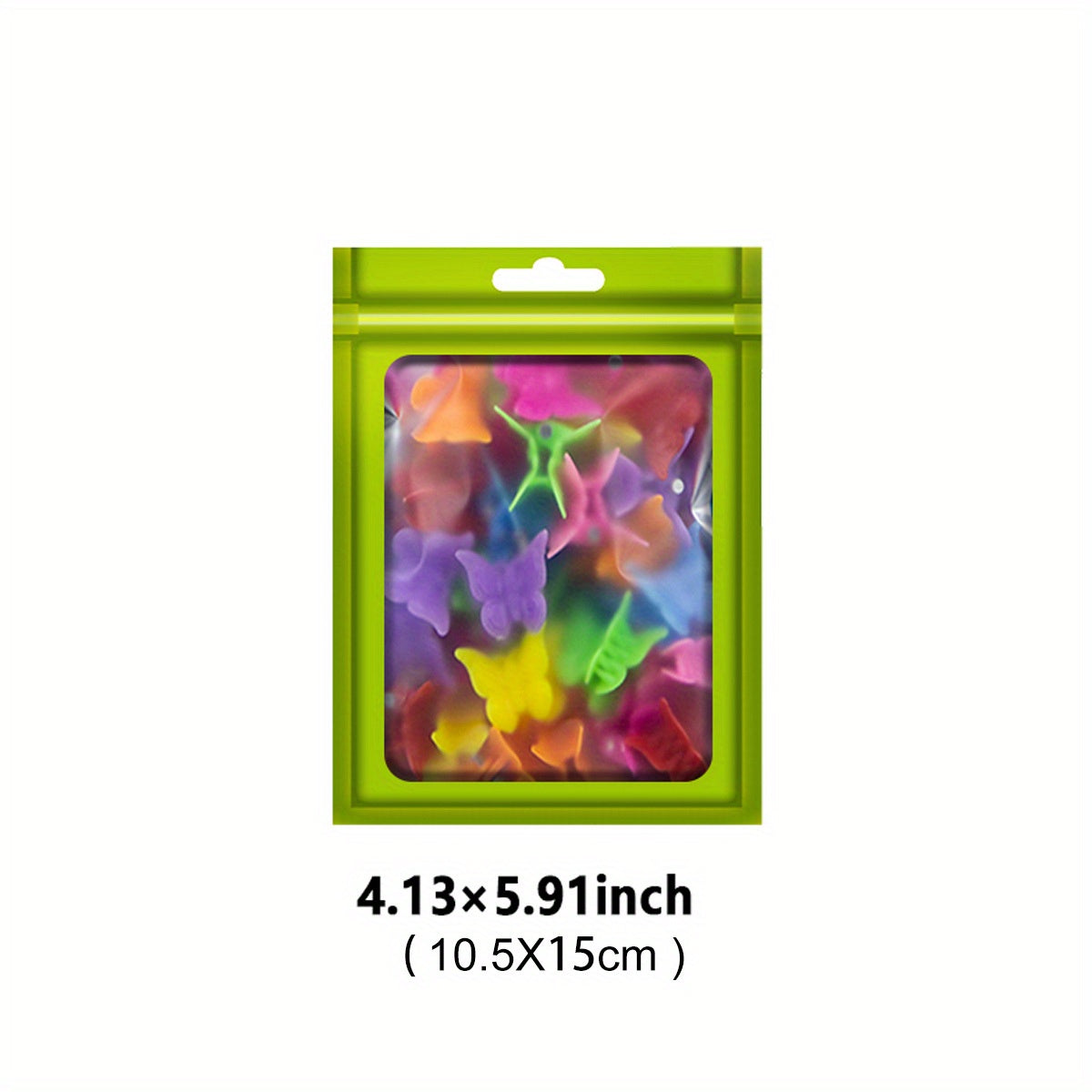 100-Pack Holographic Zipper Lock Resealable Bags, Moisture-Proof Aluminum Foil Polyester Film Flat Transparent Window Pouch for Electronics/Jewelry/Cosmetics Organization, 4 Size Options, Non-food contact