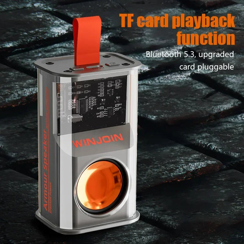 Bluetooth Speaker New Transparent Mech Audio TWS Two-Machine interconnection Rhythm Breathing Light 360° Stereo Surround