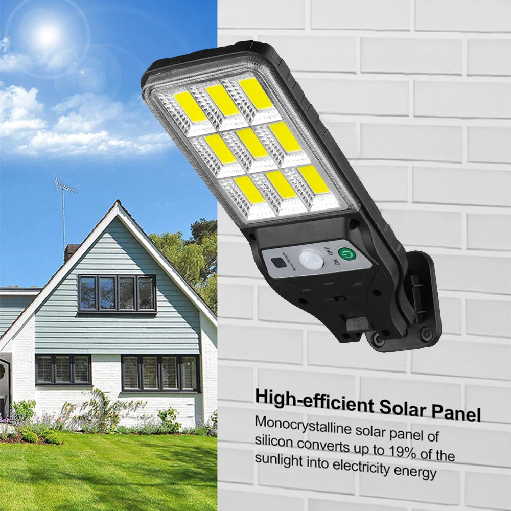 Wall Lamp, Solar Lamp, Lighting Mode, Motion Sensor Lamp Outdoor 9-grid Cob Solar Wall Lamp Garden Wall Courtyard Path Lighting