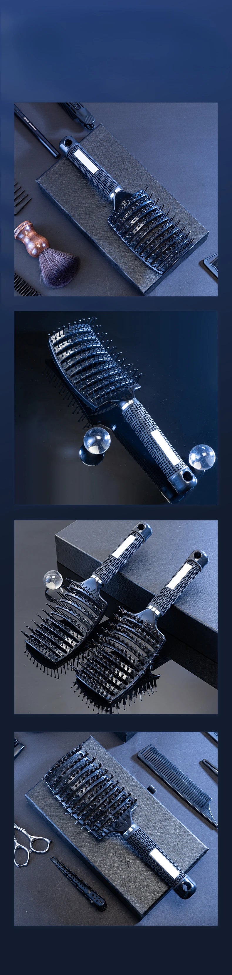 Hair Brush Scalp Massage Comb Hairbrush Bristle;Nylon Women Wet Curly Detangle Hair Brush for Salon Hairdressing Styling Tools