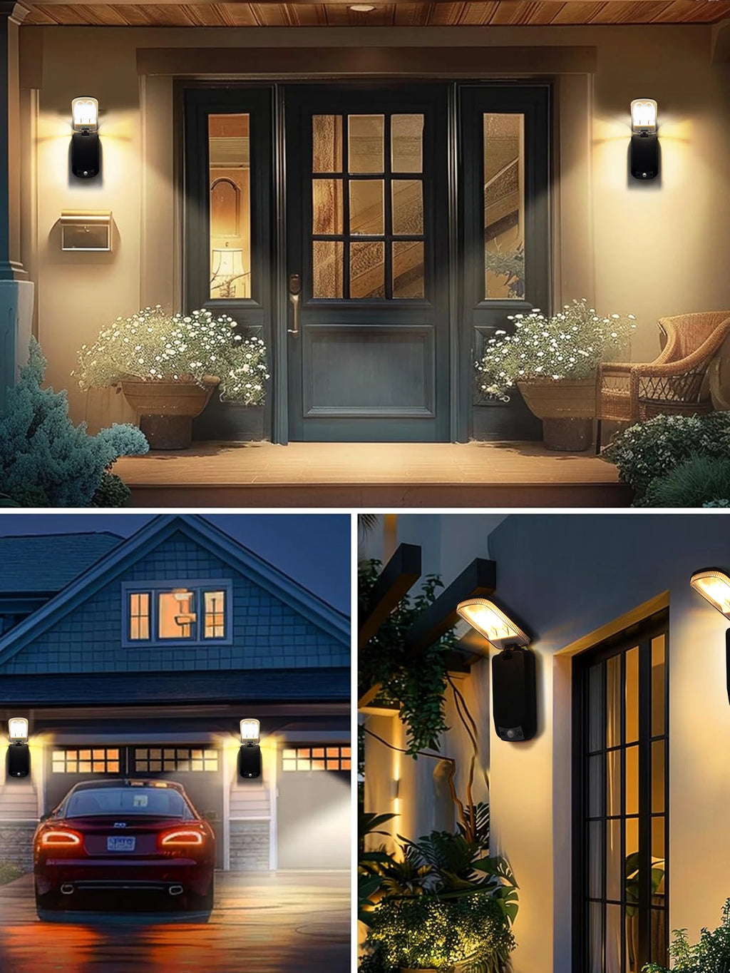 Wall Lamp, Solar Lamp, Lighting Mode, Motion Sensor Lamp Outdoor 9-grid Cob Solar Wall Lamp Garden Wall Courtyard Path Lighting