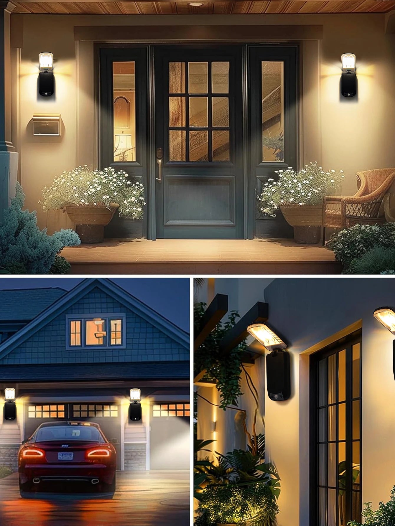 Wall Lamp, Solar Lamp, Lighting Mode, Motion Sensor Lamp Outdoor 9-grid Cob Solar Wall Lamp Garden Wall Courtyard Path Lighting