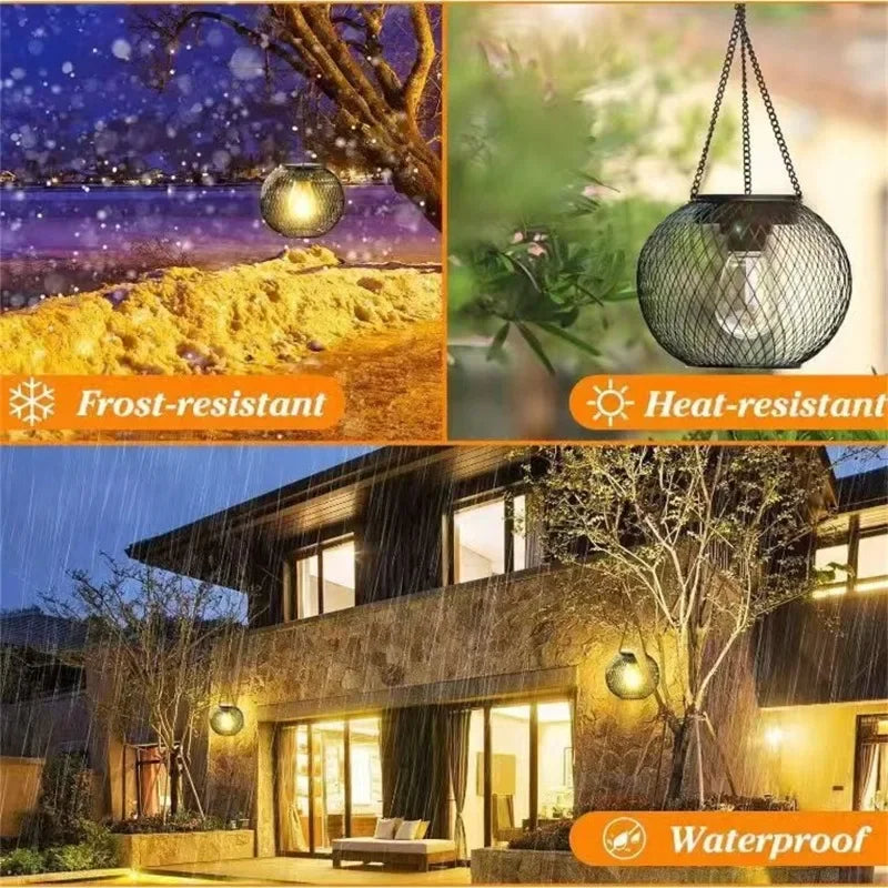 Solar Lantern Outdoor, Solar Lights for Outside Decorative Outdoor Hanging Lights Waterproof Solar Lanterns, yard garden lamp