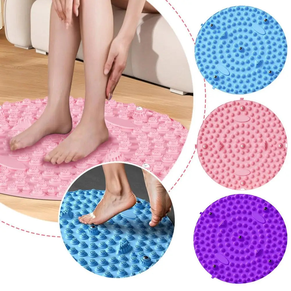 Foot Yoga Massage Acupressure Board Mat Muscle Relaxation Round Exercise Mat Fitness Foot Training Massage Acupressure Mat