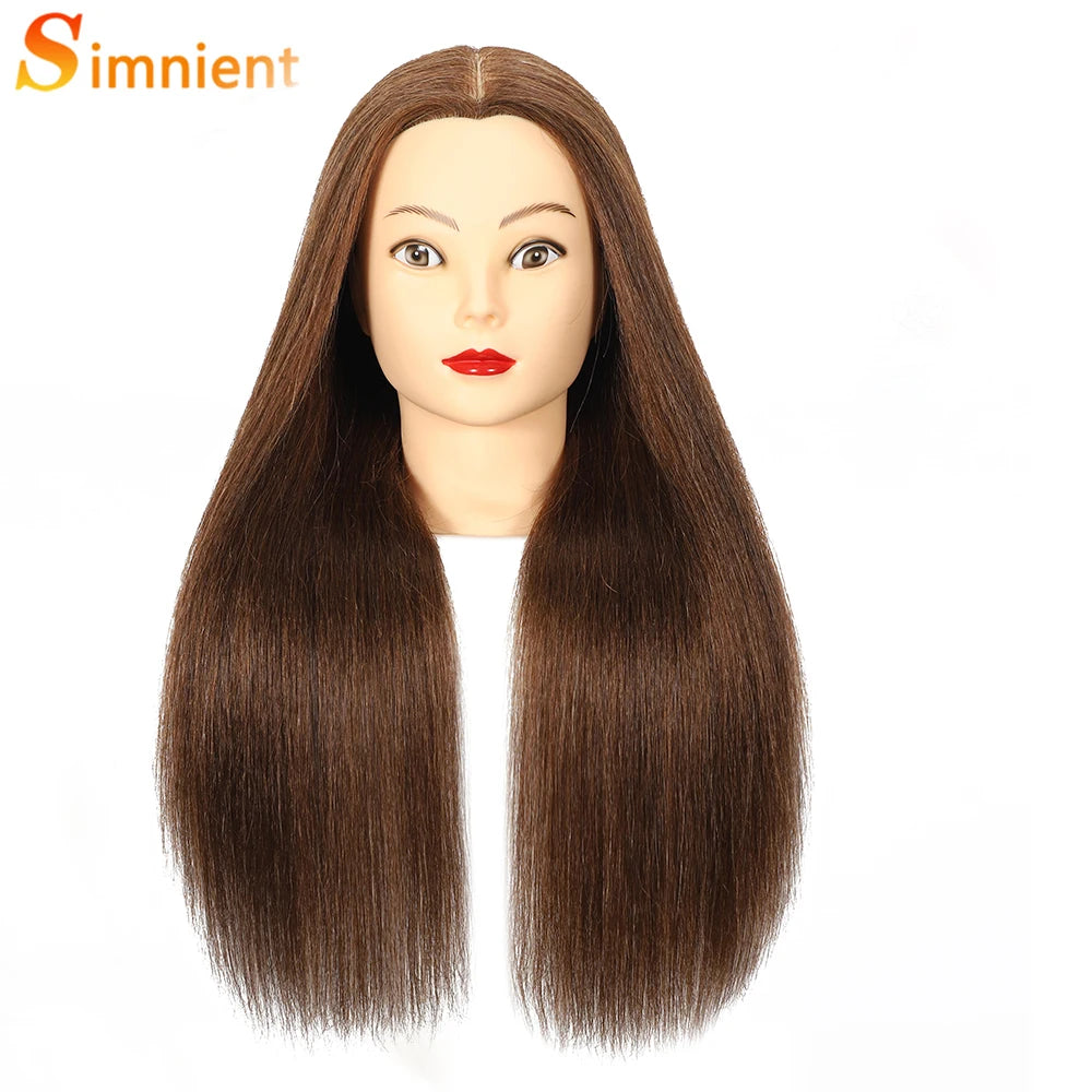 100% Real Human Hair Doll Head For Hairstyle Professional Training Head Kit Mannequin Head Styling To Practice Hot Curl Iron St