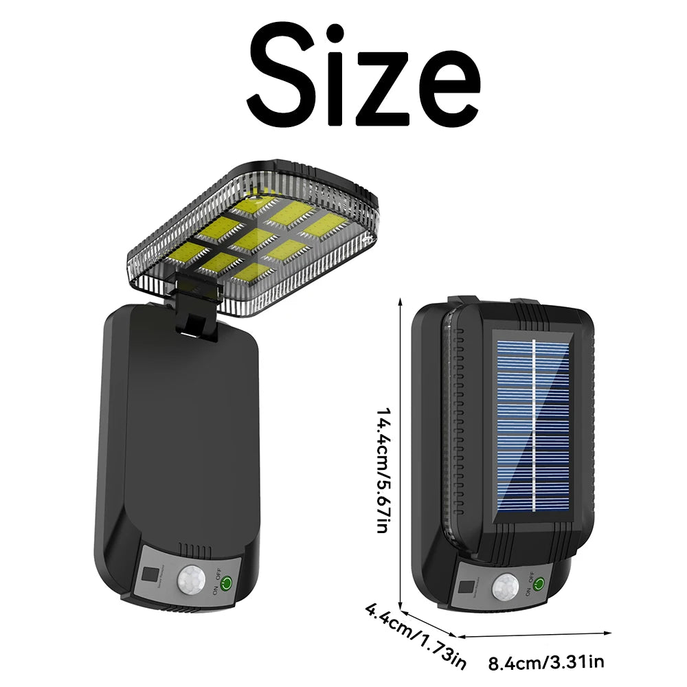 Wall Lamp, Solar Lamp, Lighting Mode, Motion Sensor Lamp Outdoor 9-grid Cob Solar Wall Lamp Garden Wall Courtyard Path Lighting