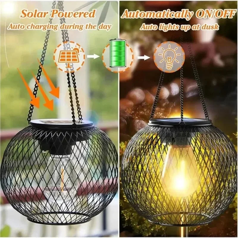 Solar Lantern Outdoor, Solar Lights for Outside Decorative Outdoor Hanging Lights Waterproof Solar Lanterns, yard garden lamp