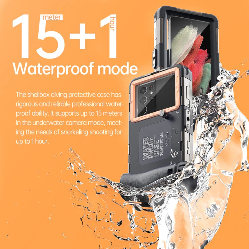 Professional Diving Phone Case For iPhone 15 14 13 12 Pro Max Underwater Taking Waterproof Cases Cover For SamsungS22 S23 Huawei