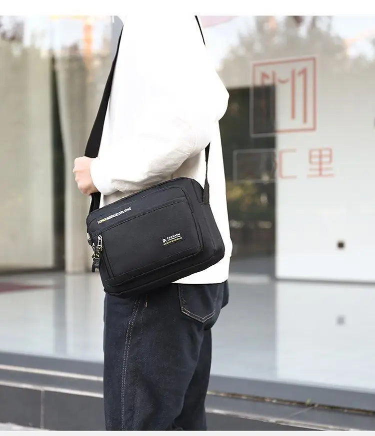 Fashion Men Crossbody Bag Single Shoulder Bags Big Capacity Storage Bag Multi-Pockets Business Crossbody Bags for Work Traveling