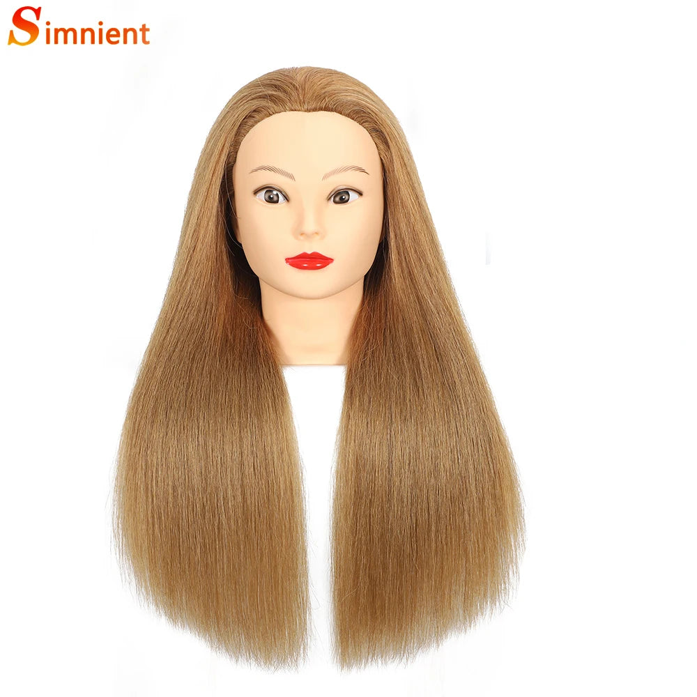 100% Real Human Hair Doll Head For Hairstyle Professional Training Head Kit Mannequin Head Styling To Practice Hot Curl Iron St