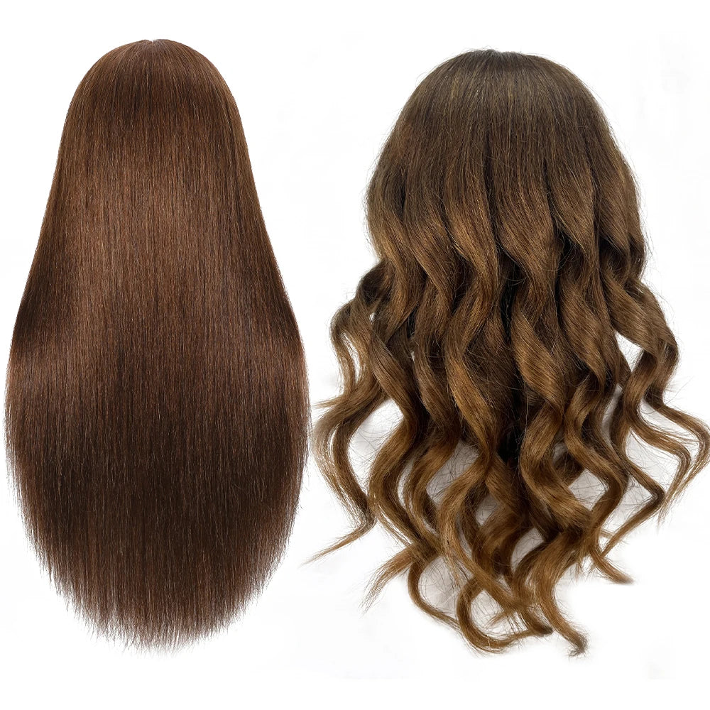 100% Real Human Hair Doll Head For Hairstyle Professional Training Head Kit Mannequin Head Styling To Practice Hot Curl Iron St