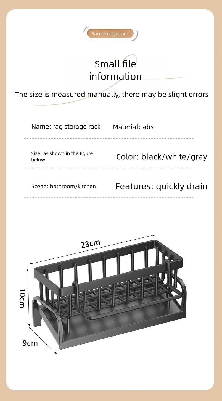 Kitchen Spice Storage Shelf with Drainage Rack, Installation Sink Organizer, Tap-Mounted Shelf for Home Kitchen Accessories