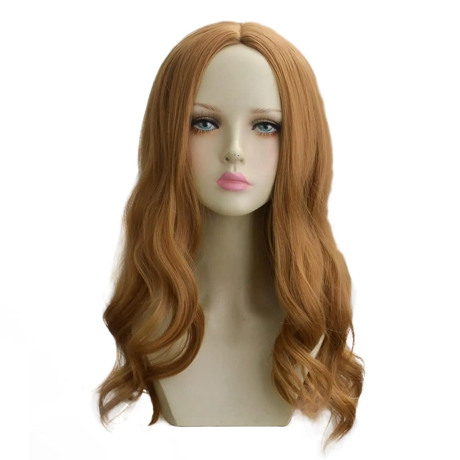 Wigs for Women, Long Wave Ginger Orange Curly Synthetic Wig for Daily Cosplay Party Halloween Costume