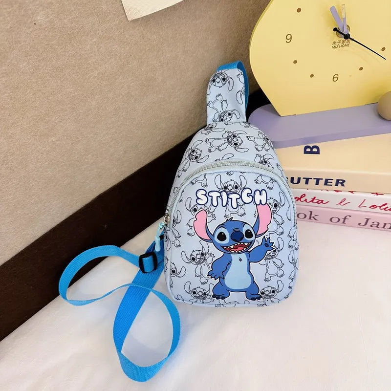 Stitch & Angel Sling Chest Bag, Cartoon Anime Crossbody Bag, Fashionable Casual Shoulder Bag with Coin Purse for Daily Travel