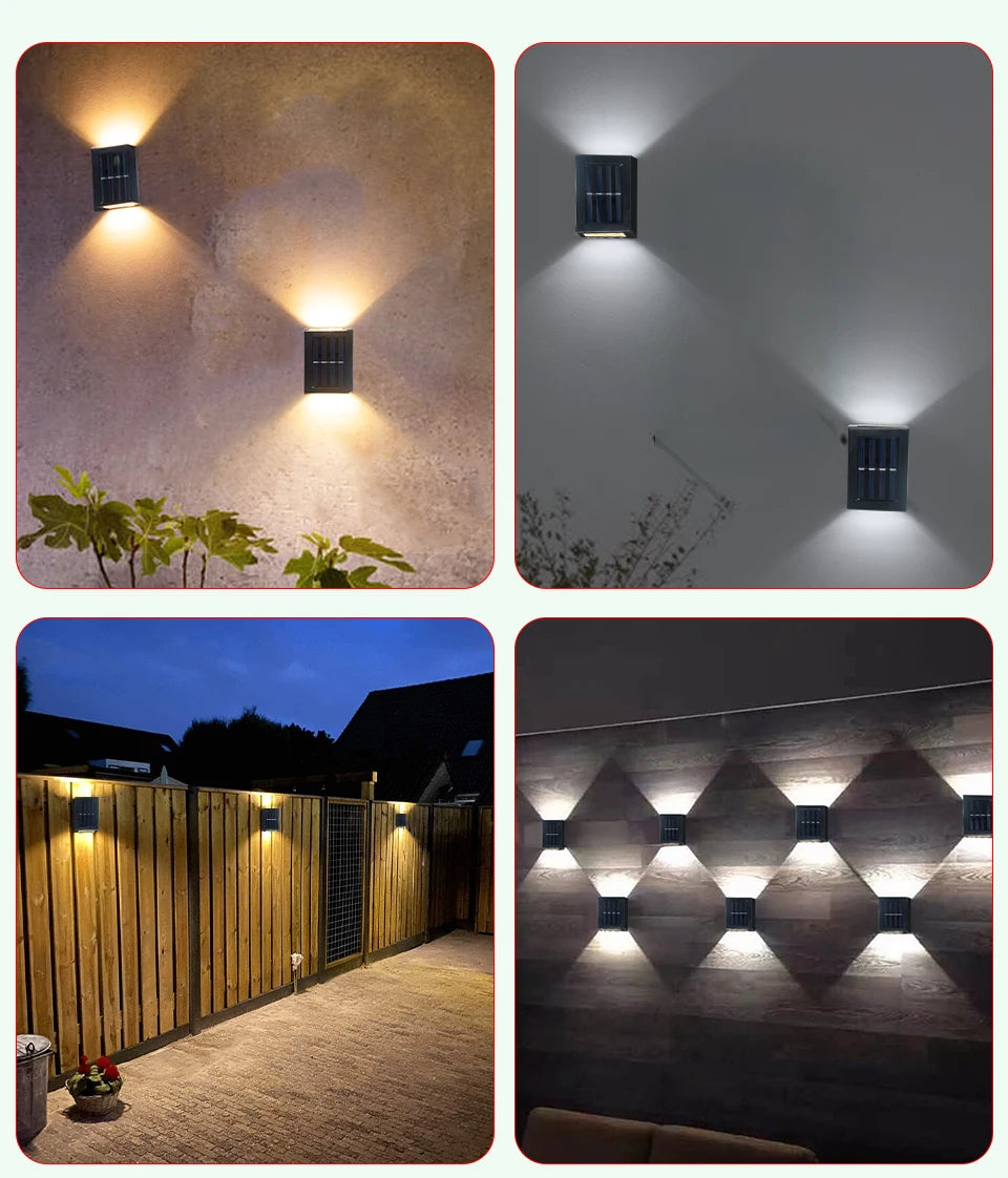 Solar Light Outdoor Up and Down Wall Washer Light Waterproof Solar Lamp for Garden Street Landscape Balcony Yard Porch Decor
