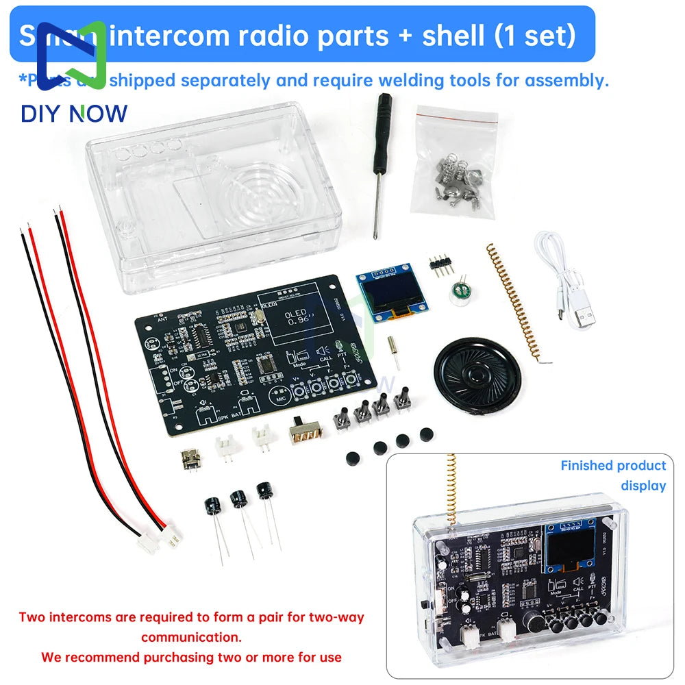 Electronics Kit  FM Radio DIY Kit Smart Wireless Walkie-Talkie Radio Electronics Assembly and Soldering Practice DIY Kit