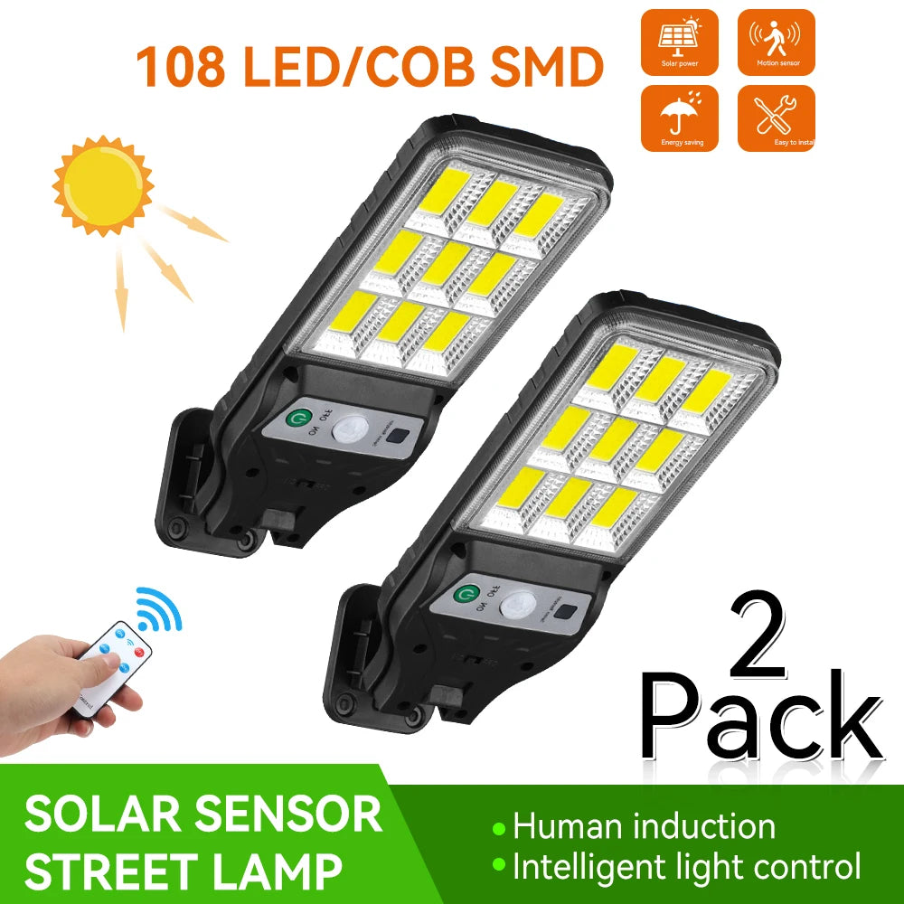 Wall Lamp, Solar Lamp, Lighting Mode, Motion Sensor Lamp Outdoor 9-grid Cob Solar Wall Lamp Garden Wall Courtyard Path Lighting