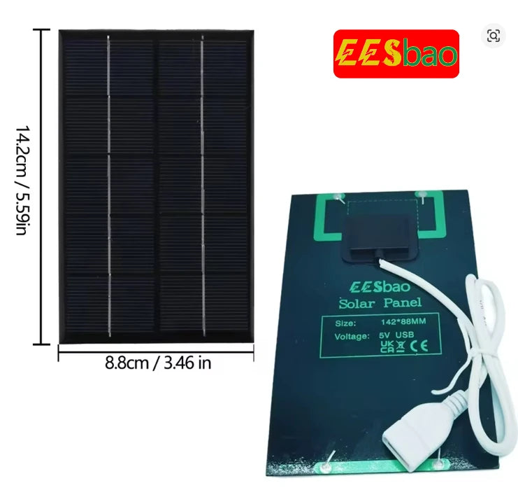 Wholesale Solar Panel  USB Waterproof Outdoor Hiking Camping Portable Battery Mobile Phone Charging Bank Charging Panel