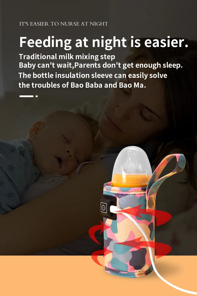 Baby Bottle Warmer Useful USB Plug Bottle Heater Safe Heating Convenient for Beverage Warming Bag Baby Milk Heater