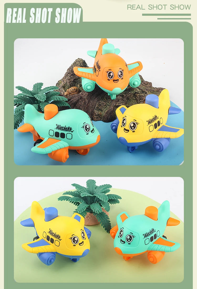 Press and Go aircraft Toys for Toddlers 1-3, Baby Animal Racing Cars, Infant Play Vehicle Set, Baby Push Go Friction Car Toys