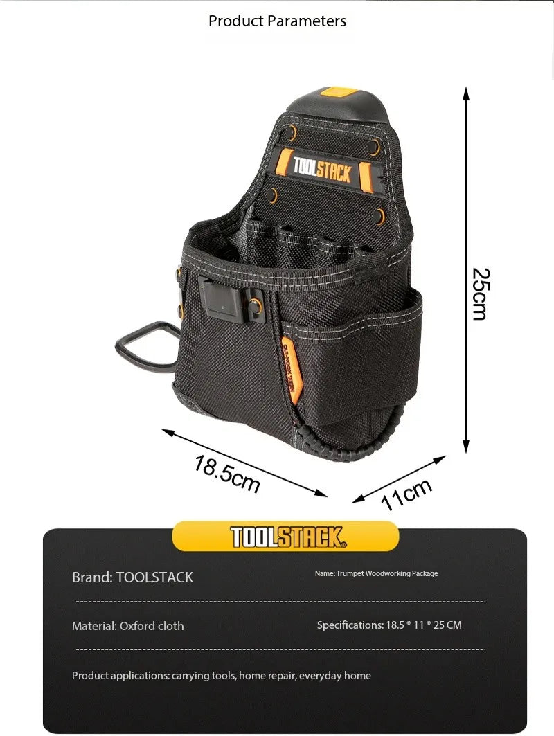 TOOLSTACK TSK-24 Utility Toolkit Hardwear Carpenter Work Tools Bag Storage Quick-Hook Kit Spanner Screwdriver Waist Pouch