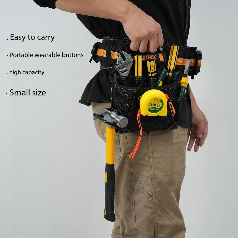 TOOLSTACK TSK-24 Utility Toolkit Hardwear Carpenter Work Tools Bag Storage Quick-Hook Kit Spanner Screwdriver Waist Pouch