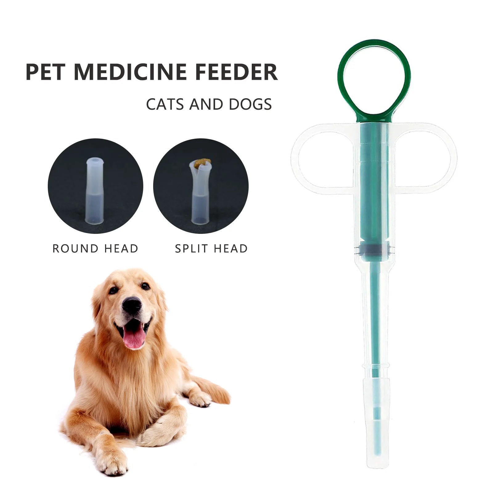 Pet feeder, deworming products can be filled with tablets, universal pet syringe for cats and dogs, press type