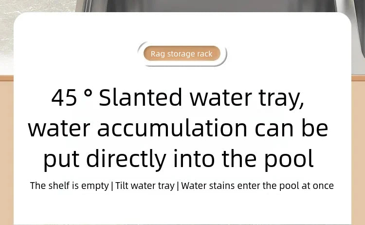 Kitchen Spice Storage Shelf with Drainage Rack, Installation Sink Organizer, Tap-Mounted Shelf for Home Kitchen Accessories